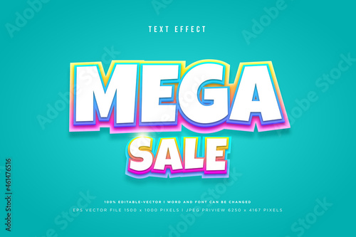 Mega sale 3d text effect on tosca background