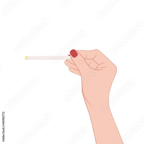 Vaginal fluid strip test pH. women Health. Vector illustration. Isolated on white background.
