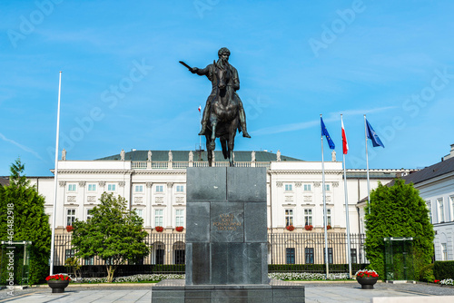 The Prince Jozef Poniatowski Monument in Warsaw, Poland