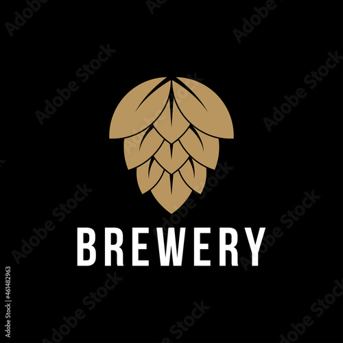 Beer hop logo or badge design element vector illustration