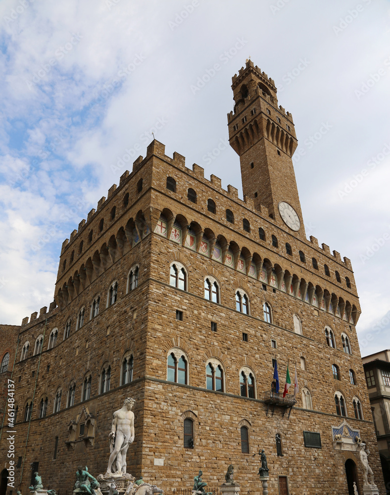 Old Palace called Palazzo Vecchio in Signoria Square Florence in Italy