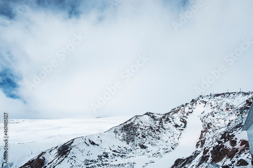 snow covered mountains in winter