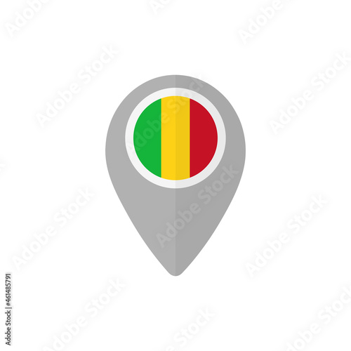 Map pin with the flag of Mali. Free Download Map pin with the flag of Mali. - GFXLoad