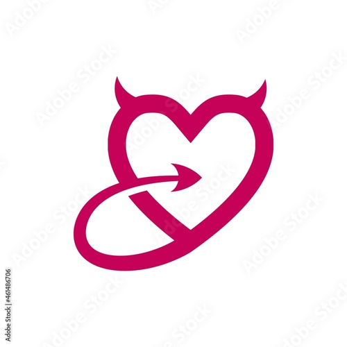 Devil love logo with EPS 10. very suitable for design, avatar, profile, identity, initials, brand, etc