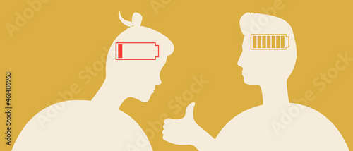 Friend support, LGBTQ couple, silhouette vector stock illustration as a concept of friendship, help