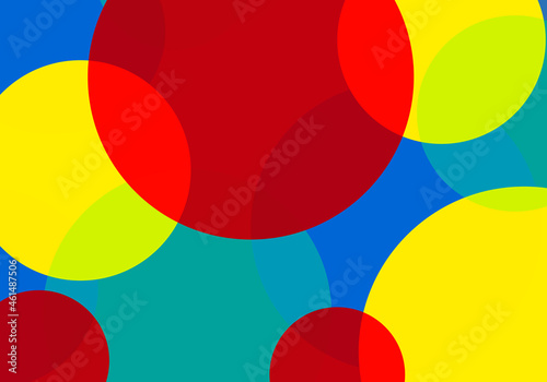 Fondo de círculo rojo, azul, verde y amarillo.