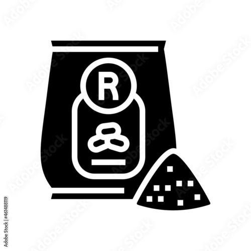 rice flour package glyph icon vector. rice flour package sign. isolated contour symbol black illustration