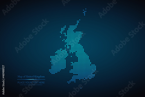 Dotted map of United Kingdom. Vector EPS10