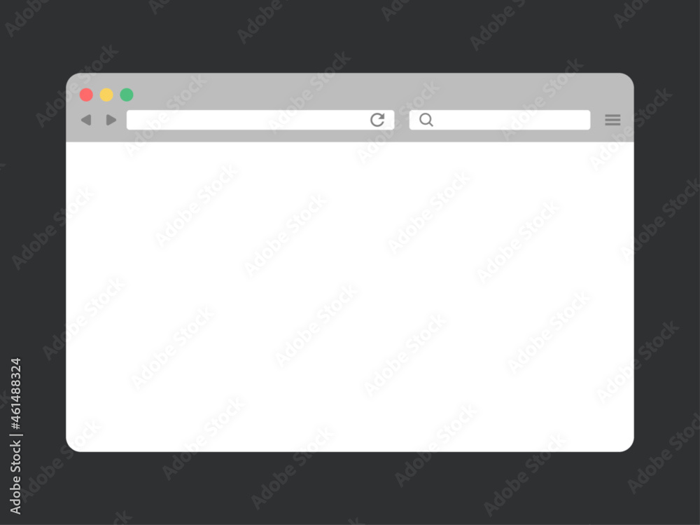 Simple Browser window white, background, flat Simple Browser window white, background, flat