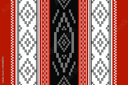 Geometric ethnic oriental seamless pattern traditional Design for background,carpet,wallpaper.clothing,wrapping,Batik fabric,Vector illustration.embroidery style - Sadu, sadou, sadow or sado