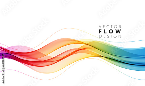 Vector abstract colorful flowing wave lines isolated on white background. Design element for wedding invitation, greeting card © Maryna Stryzhak