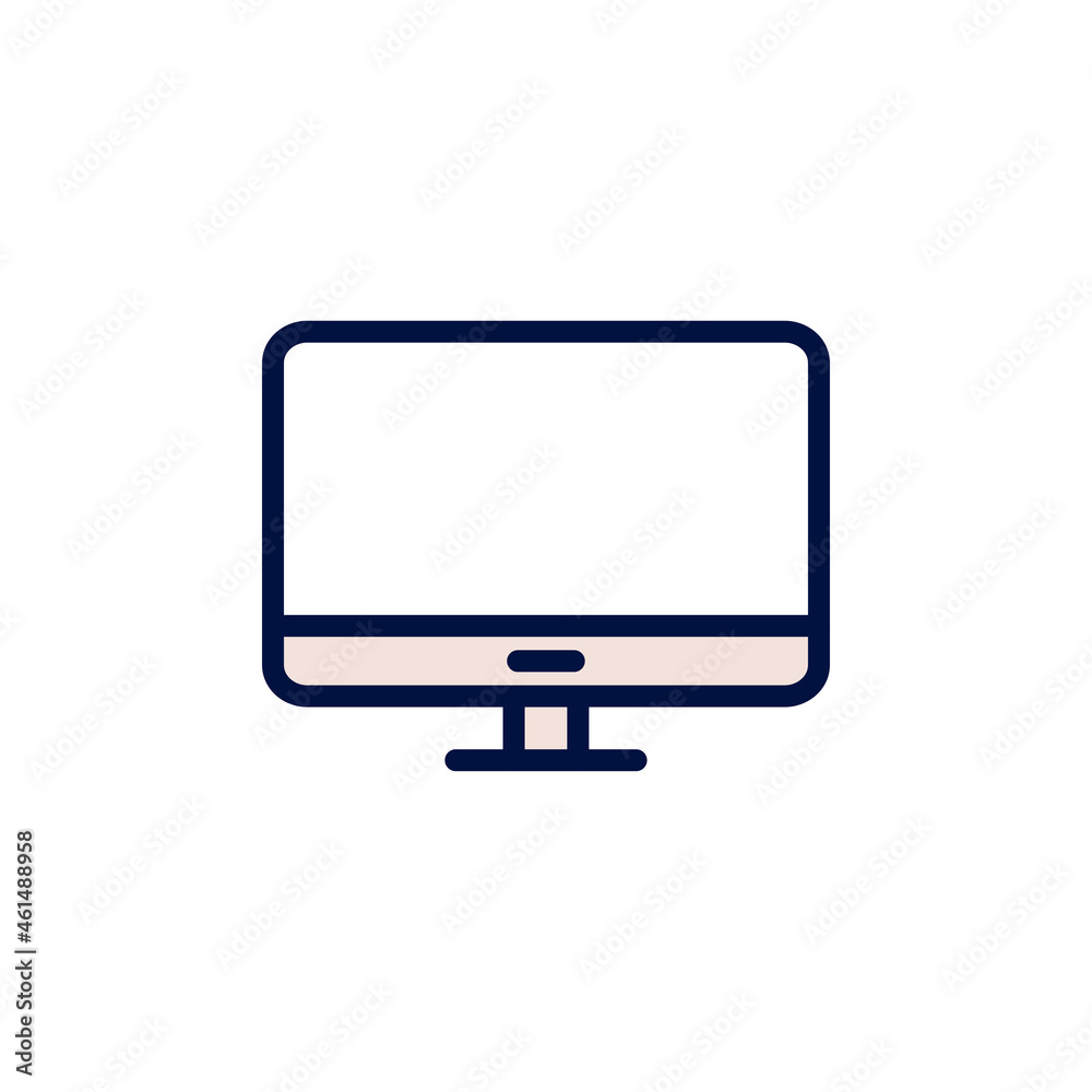 Desktop computer icon on white background. Desktop computer icon on white background.