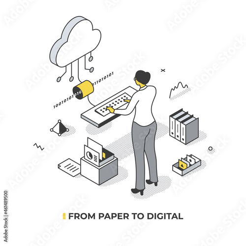 From Paper to Digital Isometric Illustration