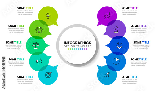 Infographic design template. Creative concept with 10 steps