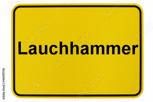 Illustration eines Stadteingangsschildes der Stadt Lauchhammer photo