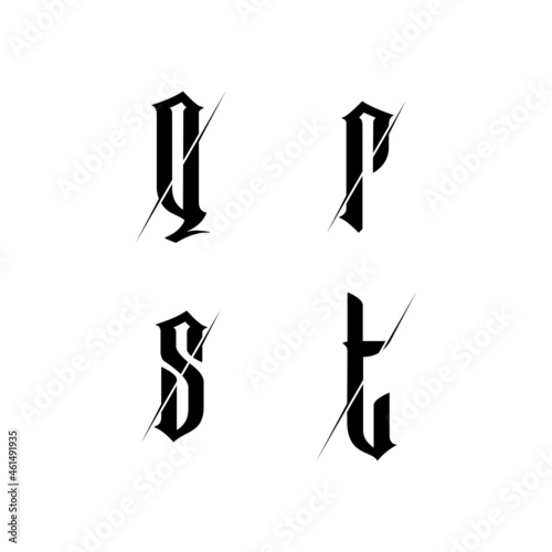 alphabet letter Q R S T
