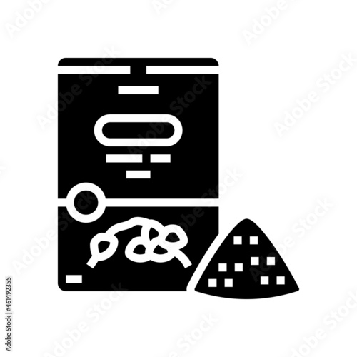 buckwheat flour bag glyph icon vector. buckwheat flour bag sign. isolated contour symbol black illustration