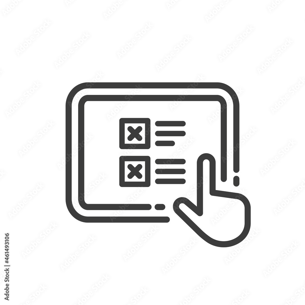 Tablet with errors icon on white background Tablet with errors icon on white background