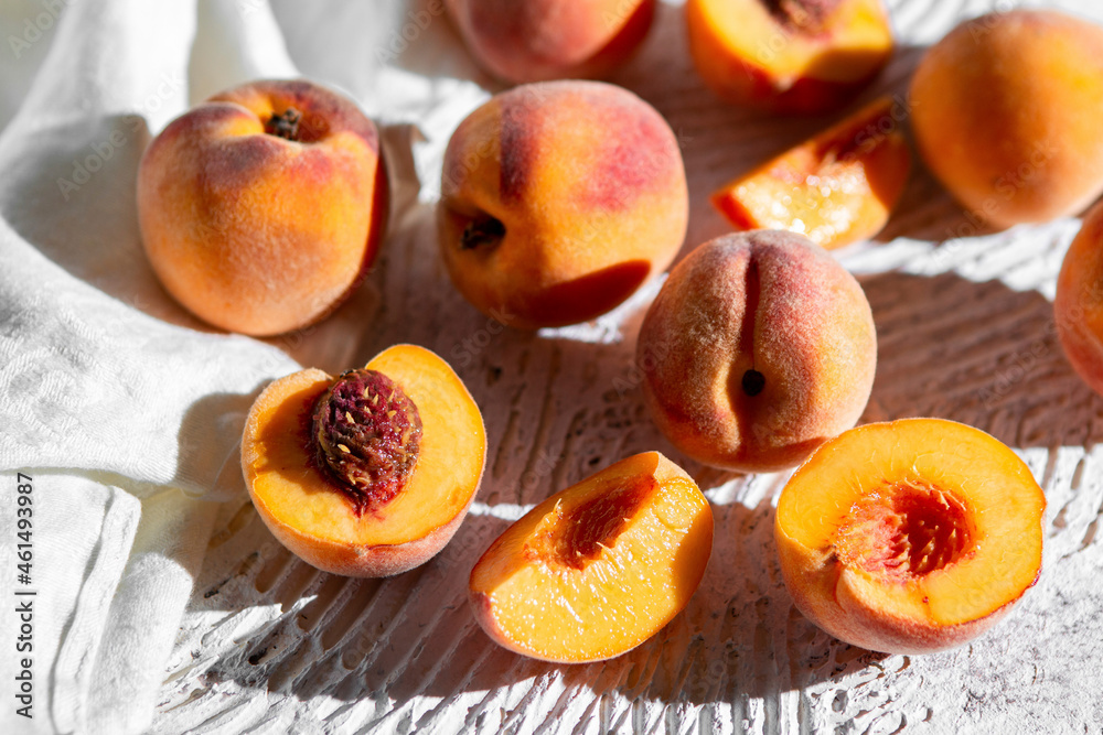 Peaches in sunny summer light Peaches in sunny summer light