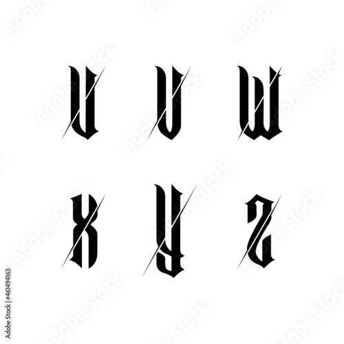 alphabet letters U V W X Y Z