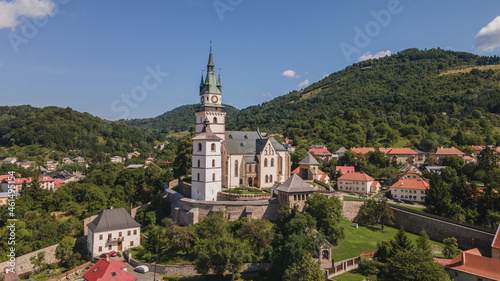 Aerial view of the town castle in Kremnica  Slovakia