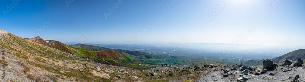 栃木県・那須岳（茶臼岳）9合目のパノラマ風景
【Panoramic view of Mt.Nasu in Tochigi, Japan】