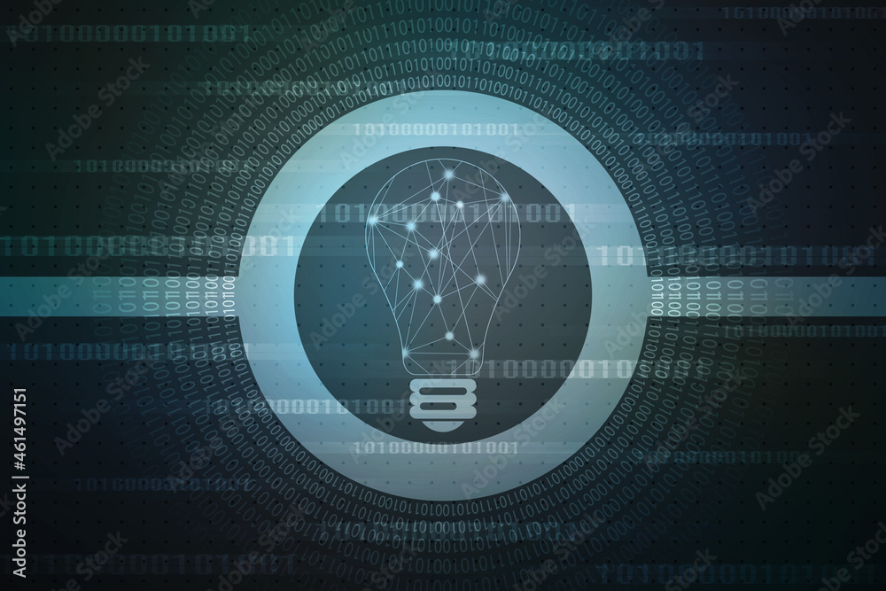 Obraz premium Bulb future technology,innovation background,creative idea concept,Artificial Intelligence background