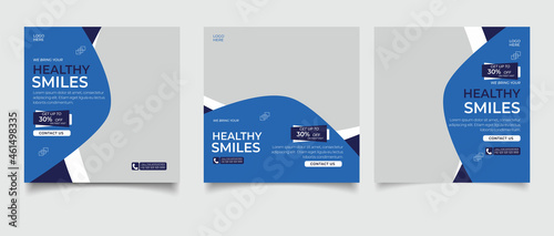 Dentist and dental care social media banner template