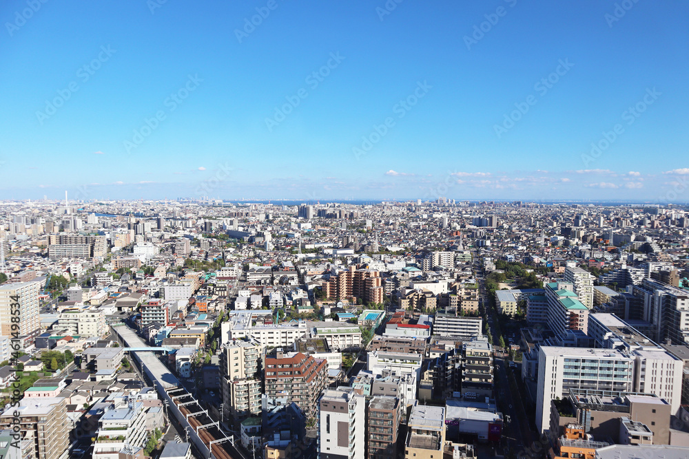 Obraz premium 船堀タワーホール展望台から眺めた街並み景観