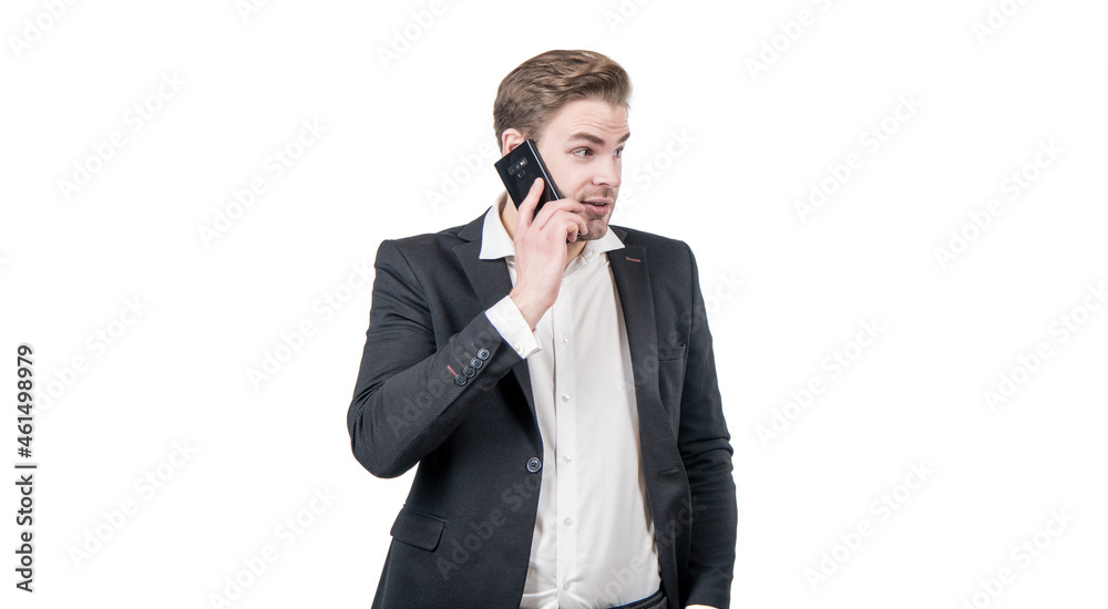 How may I help you. Businessman got phone call. Phone call. Mobile communication How may I help you. Businessman got phone call. Phone call. Mobile communication