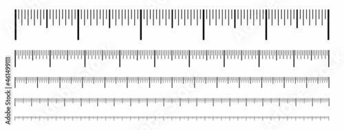 Ruler scale measure or vector length measurement scale chart. Vector illustration