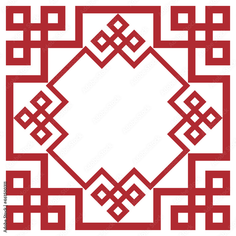 Vintage oriental pattern frame art