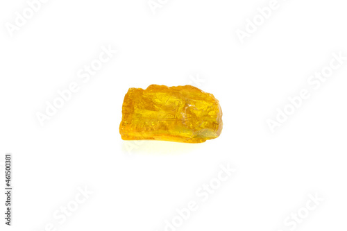 golden amber on a white isolated background