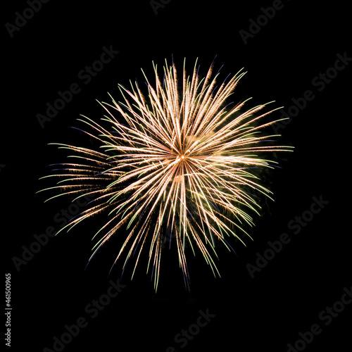 Colorful fireworks isolated on black background.