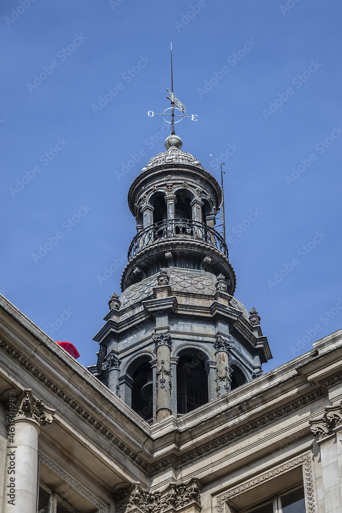 Architectural fragments of City Hall of Paris (Hotel de Ville de Paris) neo-renaissance style building - seat of the Paris City Council since 1357. Paris, France. Architectural fragments of City Hall of Paris (Hotel de Ville de Paris) neo-renaissance style building - seat of the Paris City Council since 1357. Paris, France.