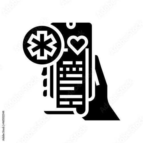 digital health glyph icon vector. digital health sign. isolated contour symbol black illustration