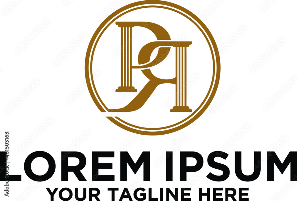 Fototapeta premium Letter P and R, Law Office logo