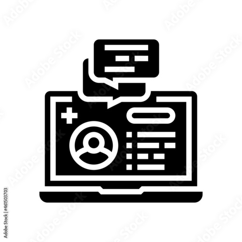 remote consultation glyph icon vector. remote consultation sign. isolated contour symbol black illustration