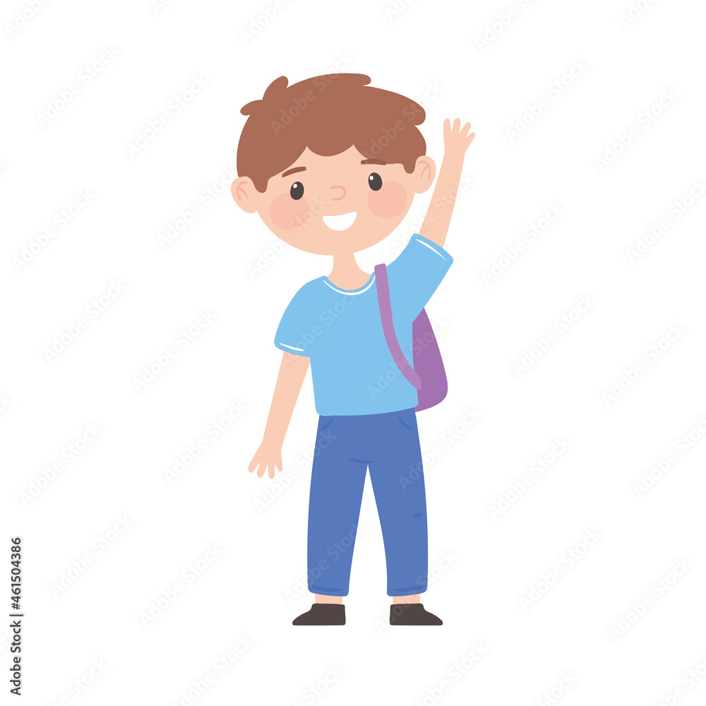 student boy with bag