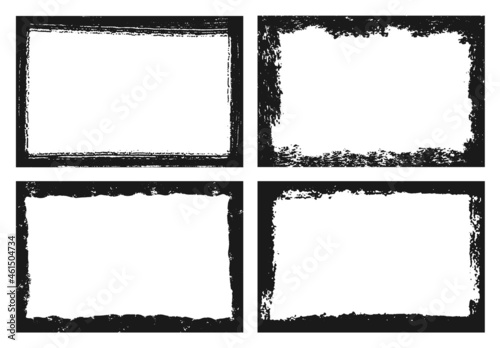Abstract black grunge frames collection