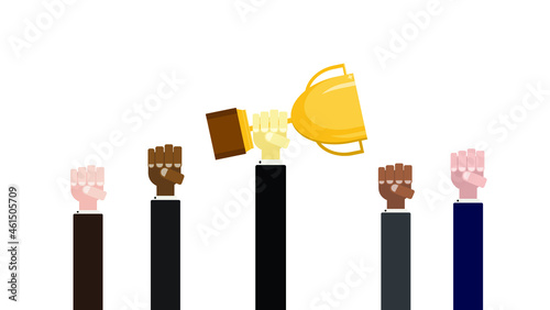 hand holding a trophy