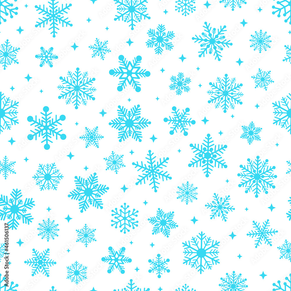 Seamless pattern snowflakes blue vector illustration Seamless pattern snowflakes blue vector illustration