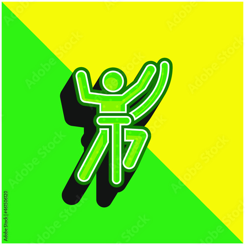 Adventure Green and yellow modern 3d vector icon logo