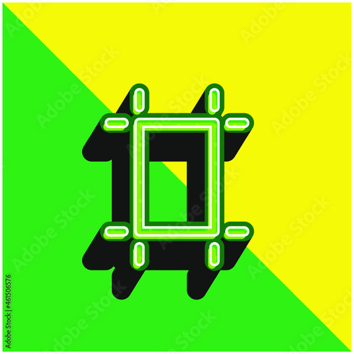 Artboard Green and yellow modern 3d vector icon logo