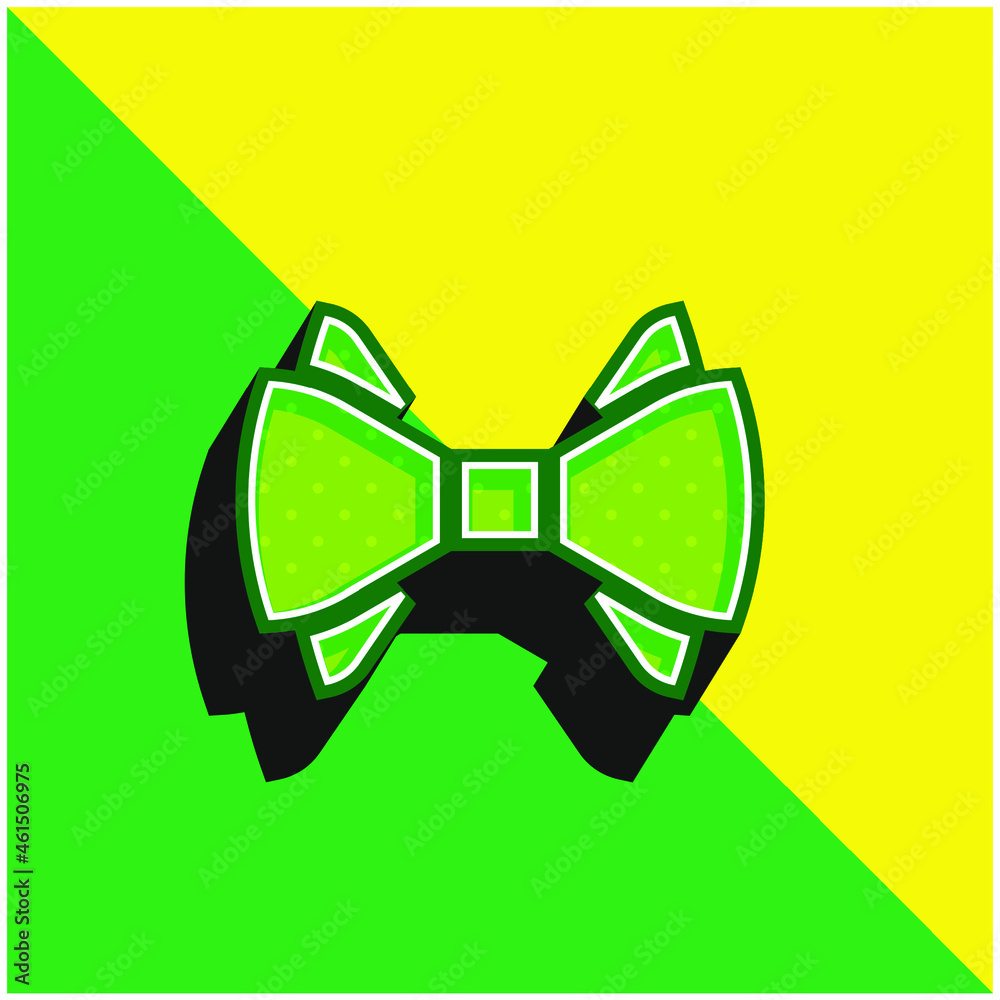 Bow Tie Green and yellow modern 3d vector icon logo Bow Tie Green and yellow modern 3d vector icon logo