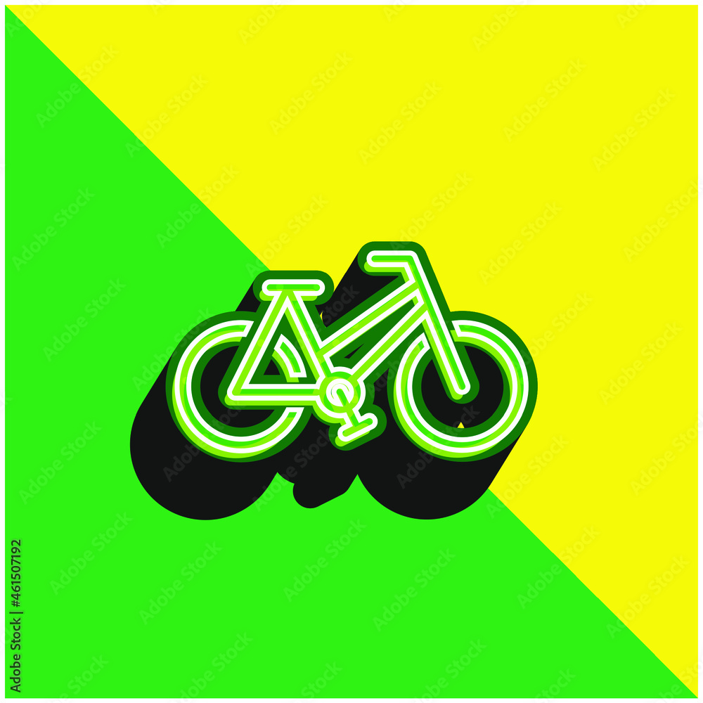 Bicycle Green and yellow modern 3d vector icon logo Bicycle Green and yellow modern 3d vector icon logo