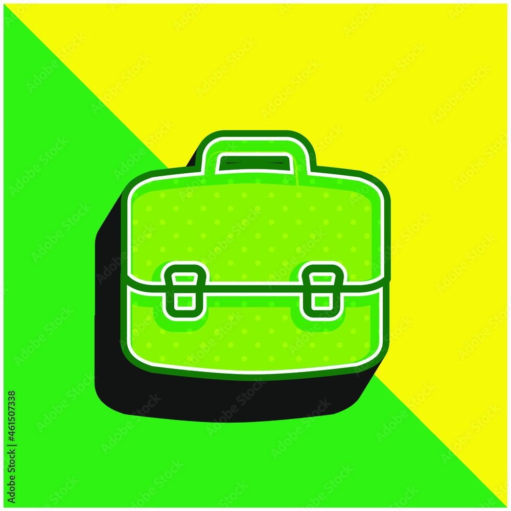Briefcase Green and yellow modern 3d vector icon logo Briefcase Green and yellow modern 3d vector icon logo