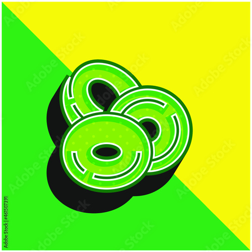 Blood Cells Green and yellow modern 3d vector icon logo