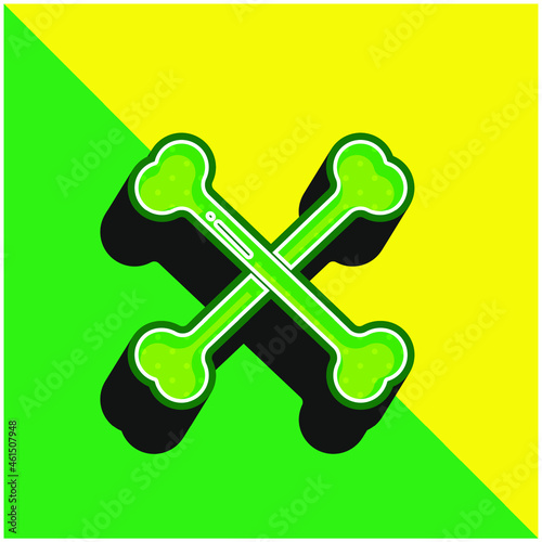 Bone Green and yellow modern 3d vector icon logo