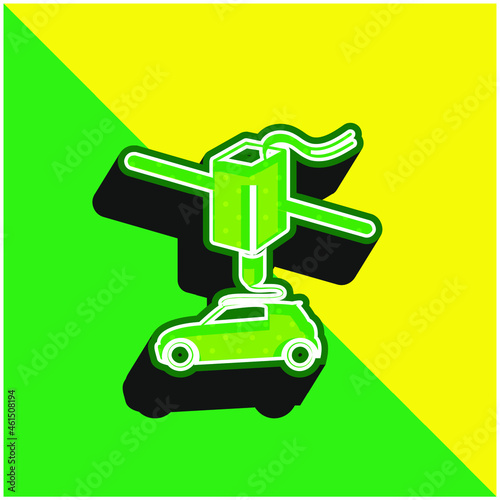 3d Printer Printing A Car Green and yellow modern 3d vector icon logo